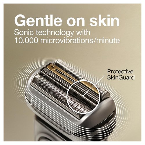 Braun Electric Razor - Series 9 Pro 9477cc Waterproof Foil Shaver | Wet & Dry Shaving, Silver