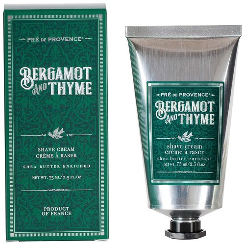 Pre de Provence Men's Fragrance Collection - Bergamot & Thyme Shave Cream, 75 ML