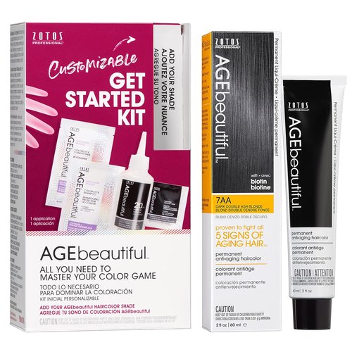 AGE Beautiful Permanent Hair Color Dye - 100% Gray Coverage | Anti-Aging Formula with Biotin for Healthier Hair