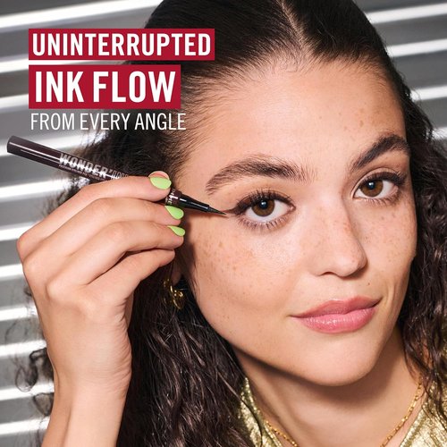 Rimmel London Wonder’Ink Eyeliner - Waterproof Matte Finish, Long-Wearing, 0.03oz | Black 001