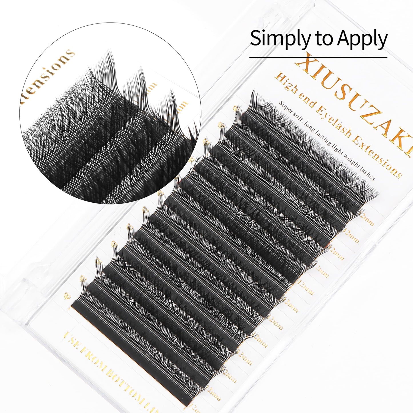 XIUSUZAKI W Lash Extensions Supplies 4D Eyelash Extensions W Shape 0.07mm Thickness L/LU Curl Mix 8-15mm Premade Fans Easy Fan Lashes Matte Black 12 Rows Crisscross Eyelashes(W-4D-0.07-L,8-15mm)