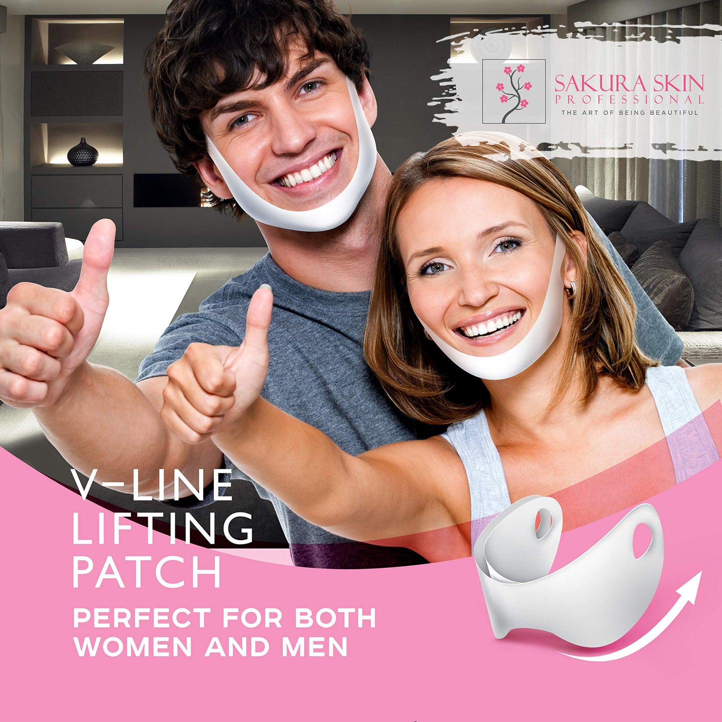 SWISSÖKOLAB V shape lifting up Face Mask Chin Up Patch Double Chin Reducer Chin Contour Tightening Firming Face Lift Tape Mask V-Line Neck Lifting Patches V Shaped Slimming Face Mask 5 pcs