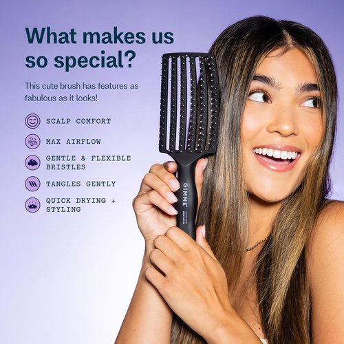 Gimme Beauty Vented Detangling Brush - Quick-Dry, Heat-Resistant Design for Healthy Hair - Ideal for Thick or Thin Locks
