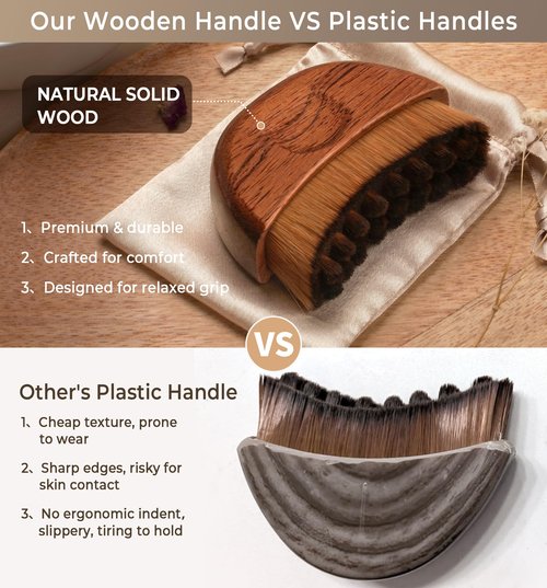 Lymphatic Contour Face Brush - Wooden Face Brush for Lymphatic Drainage - Facial Sculpting Guasha Dry Brushing Massage Tool - Contour Glow Brush Lymph Drainage Depuff Lift Brushes for Face Neck Chin