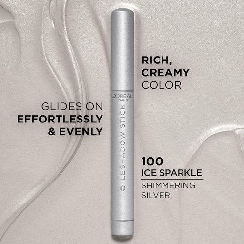 L'Oreal Paris Le Shadow Stick Eyeshadow - Blendable, Smudge-Resistant Cream in Ice Sparkle, 0.05 Oz