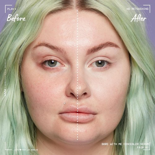 NYX PROFESSIONAL MAKEUP Bare With Me Concealer Serum - 24Hr Hydration, Lightweight Formula | Fair Shade