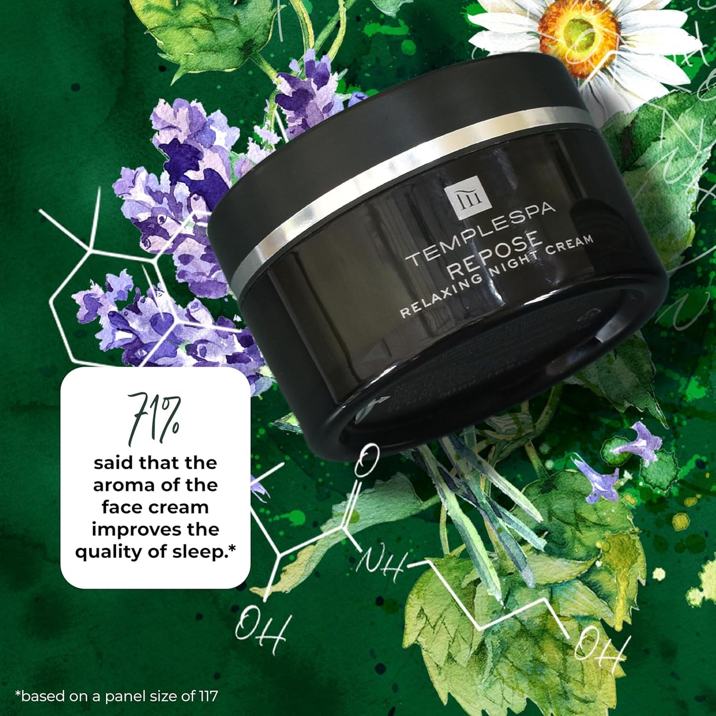 TEMPLESPA Repose Night Face Cream - Relaxing Aromatherapy, Anti-Aging Moisturizer, 1.6 fl. oz.