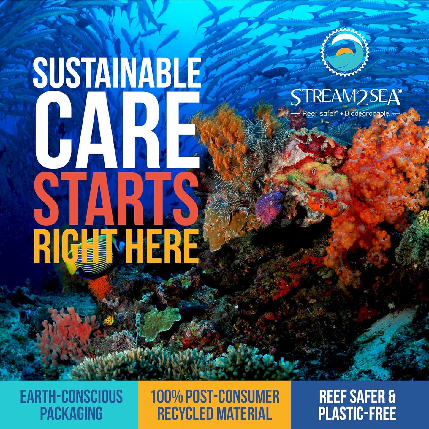 STREAM 2 SEA Reef Safe Body & Shampoo Bar - Fragrance-Free, Gentle for Sensitive Skin - 2.1 oz with Shea & Cocoa Butter