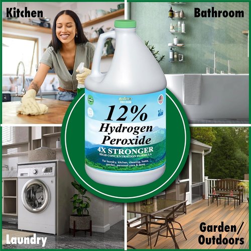Nature's Freedom 12% Hydrogen Peroxide - Food Grade H2O2 Solution, 3 Gallons for Safe Use