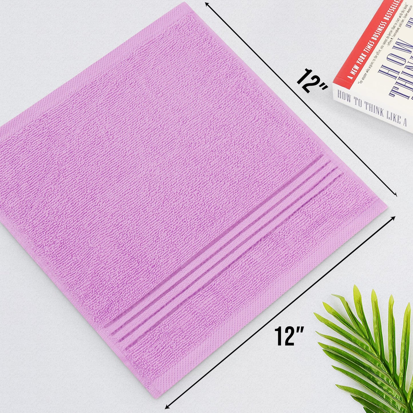 Utopia Towels 12 Pack Premium Wash Cloths Set, 12 by 12 Inches, 100% Cotton Ring Spun, Highly Absorbent and Soft Feel Washcloths for Bathroom, Spa, Gym, and Face, Lavender