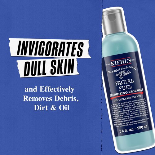 Kiehl's Facial Fuel Face Wash - Refreshing Men's Gel Cleanser with Caffeine & Vitamin E | Non-Drying, All Skin Types