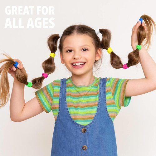 60pc Seamless Hair Ties, No Damage Ponytail Holders - Value Pack Colorful Elastic, Hair Rubber Bands No Damage Hair Ties for Everyday Use