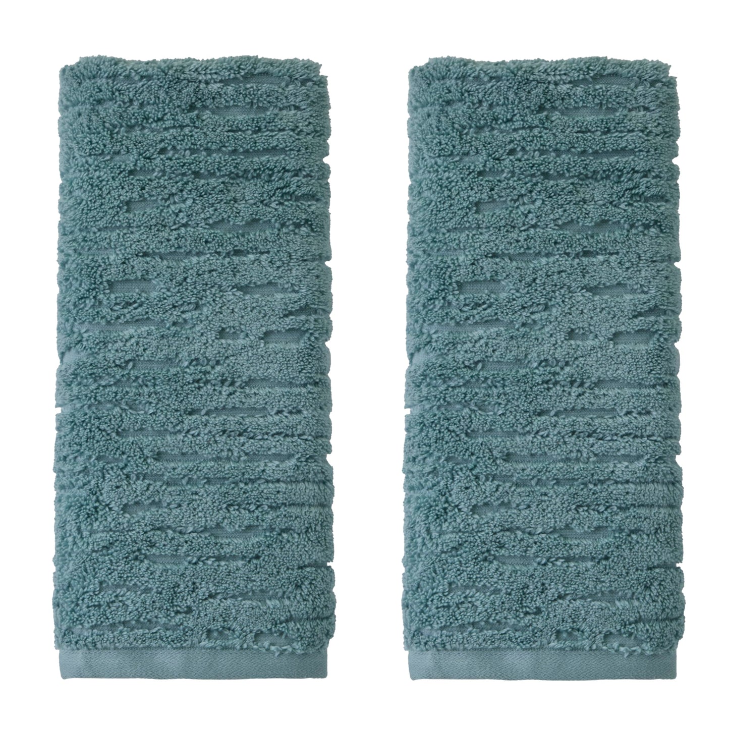 SKL Home CloudSoft Cotton Luxury Hand Towel 2pc Set for Bath/Kitchen/Bar & Gift, Teal