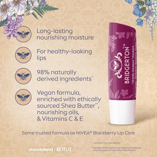 NIVEA Blackberry Pie Lip Balm - Nourishing Tinted Lip Care with Shea Butter | 0.17 Oz Limited Edition