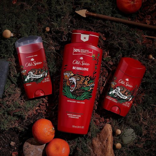 Old Spice Deodorant for Men - Aluminum Free, 24/7 Odor Protection, Bearglove Scent, 3 oz | Includes Travel Size Swagger Body Wash (Pack of 4)