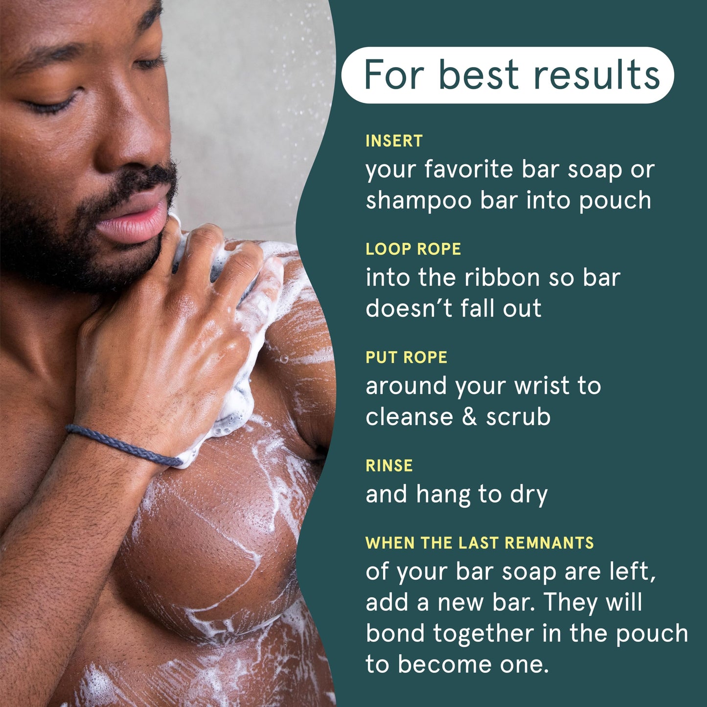 Cleanlogic Men Exfoliating Soap Saver, Sport Exfoliator Scrubber Pouch, Ideal for Post-Workout Cleanse, Daily Skincare Tool for Smooth Clean Skin, 3 Count Value Pack