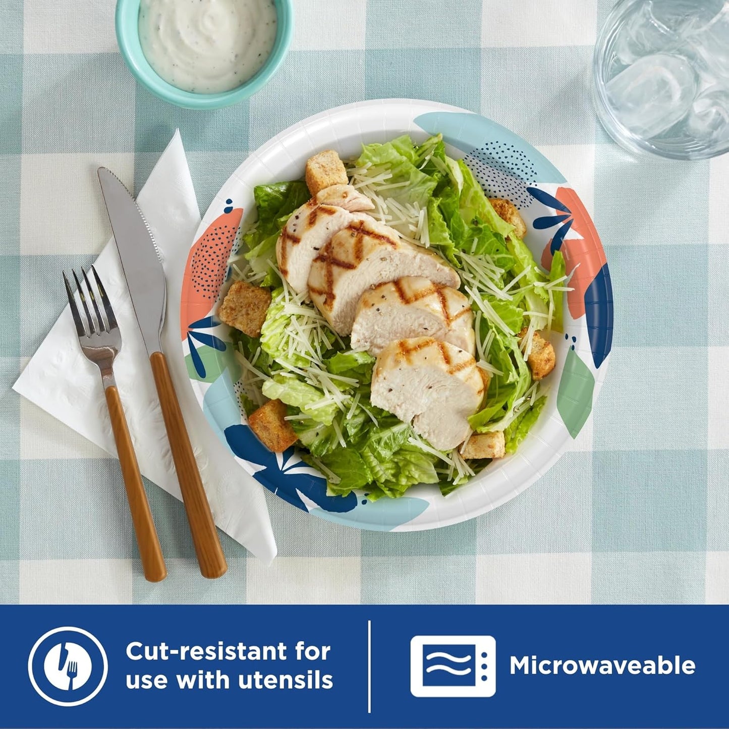 Dixie Medium Paper Plates - 8.5 Inch, 90 Count | 2X Stronger, Microwave-Safe & Soak-Proof