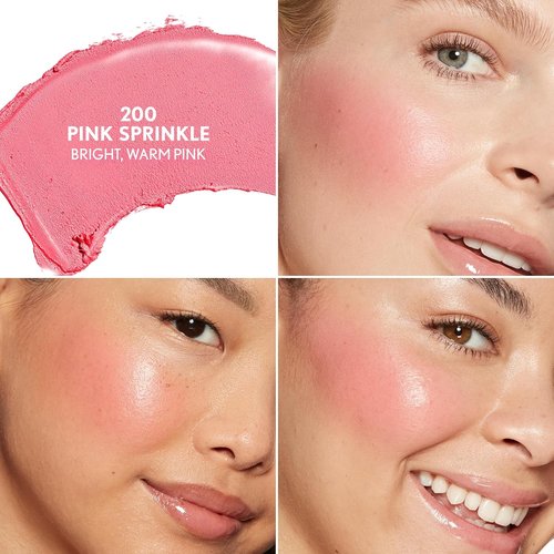 COVERGIRL Trublend Blush Balm Stick - Vegan, Non-Greasy Formula, Effortless Application | 200 Pink Sprinkle (Bright, Warm Pink)
