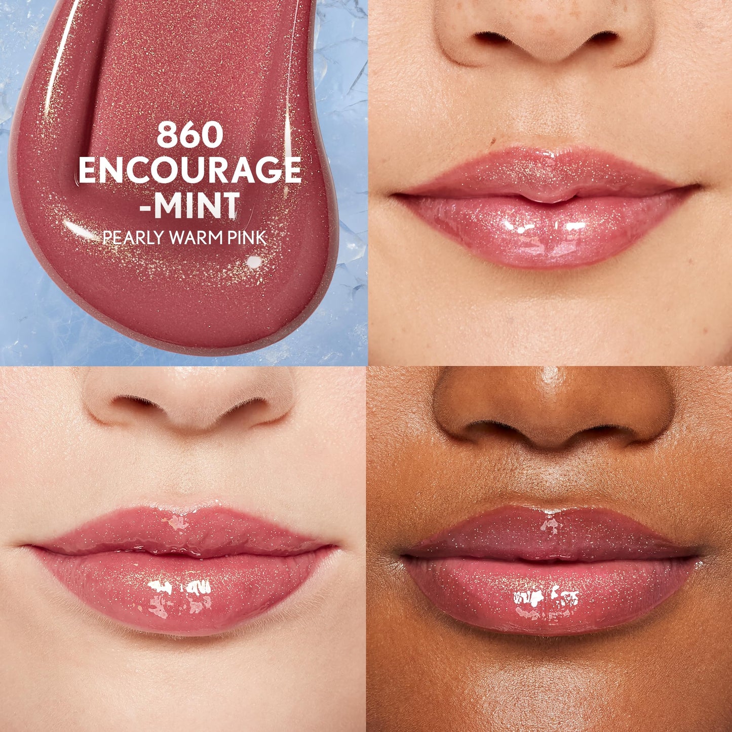 Covergirl Clean Fresh Yummy Plumper Lip Gloss, 860 Encourage-Mint, Shiny, Vegan Formula, Easy to Apply, Minty Flavor, 0.33oz