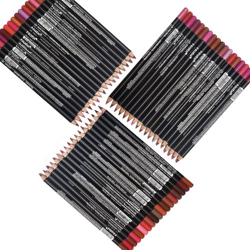 Nabi Lip Liner Pencil Set - 54 Pcs Assorted Colors | Long-Lasting Professional Quality Lip Liners