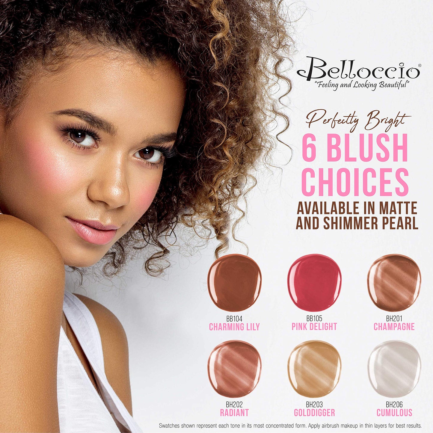 Belloccio Makeup and Tanning Airbrush System with MEDIUM Foundation and Blush Set