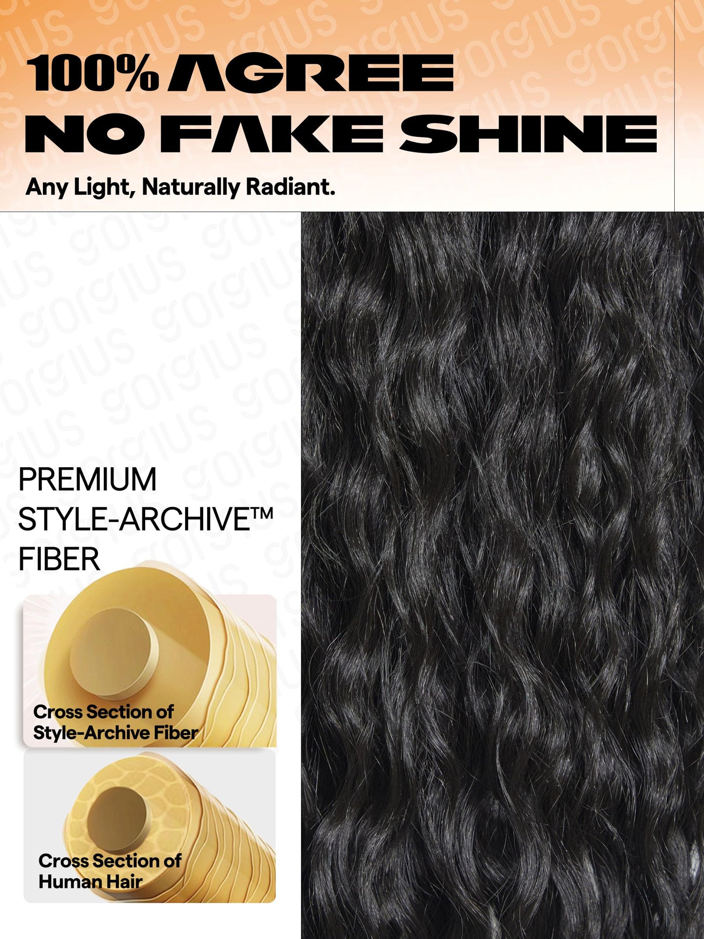 GORGIUS Ocean Wave Lace Front Wigs Pre Cut Glueless Side Part Closure Wig Synthetic Natural Black Long Wig 28 Inch