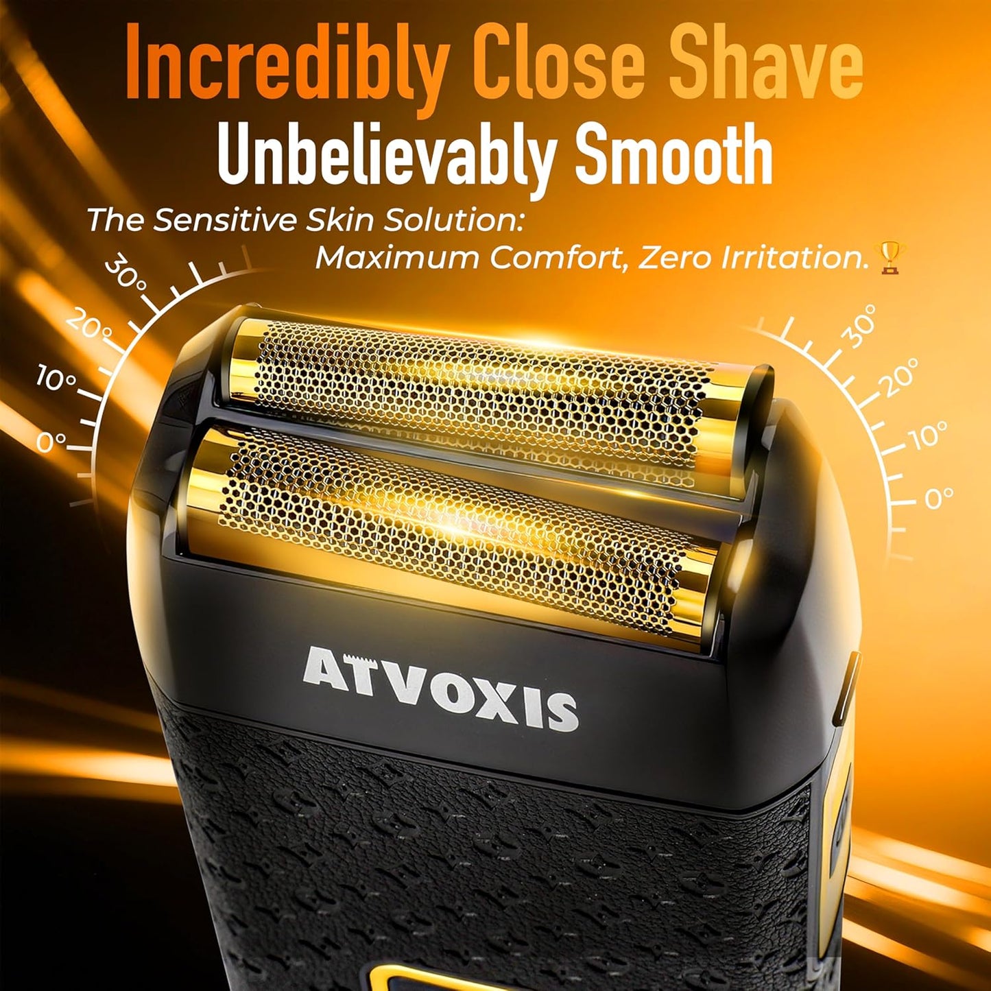 Skiennix 8500RPM Electric Foil Shaver - Portable 3-Speed Razor with Travel Case | 200min Cordless Runtime