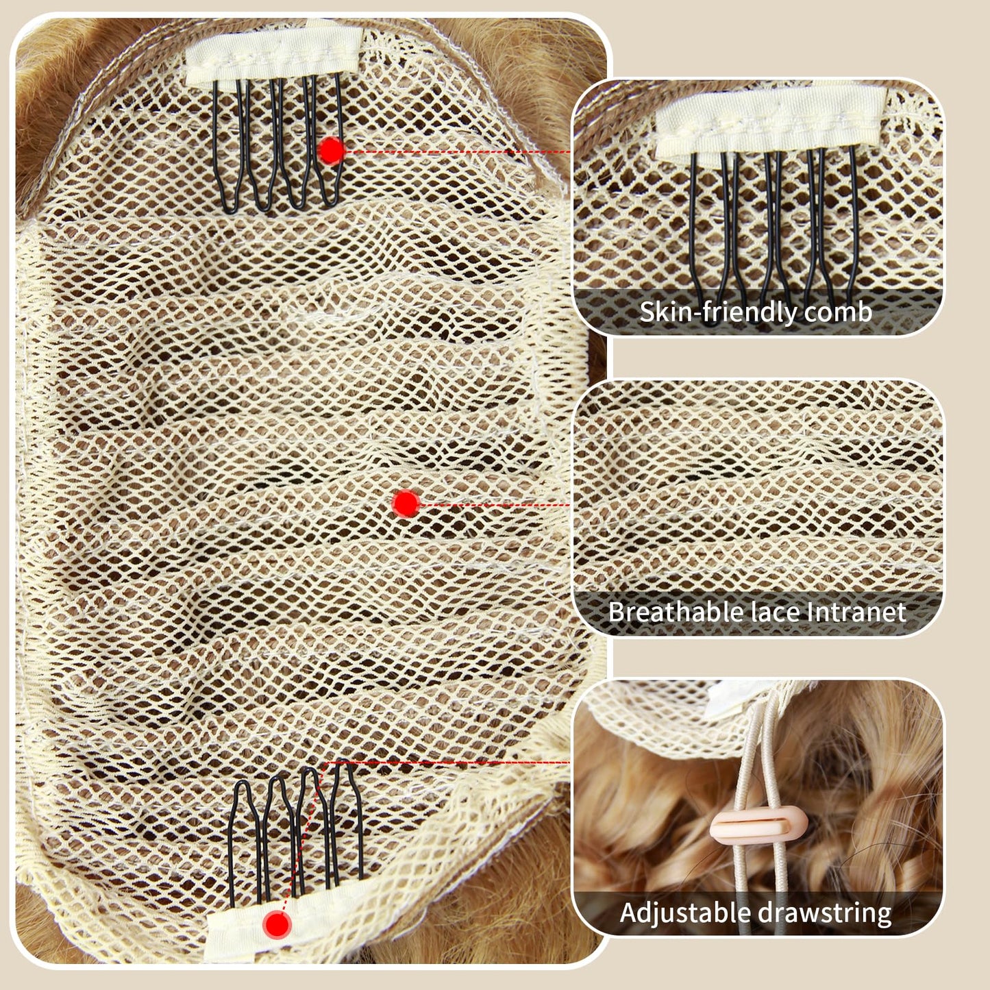 YXCHERISHAIR Ponytail Extension,Curly Wavy Ponytail Blonde Drawstring Ponytail Hair Extensions for Women Natural Wavy Synthetic Hairpiece for African Women Daily Use party(27#, 10inch)