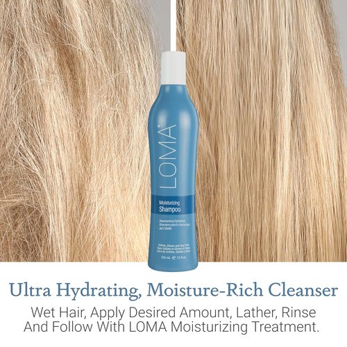 Loma Moisturizing Shampoo - Hydrating Formula for Soft, Healthy Hair | 33 Ounce (Pack of 2)