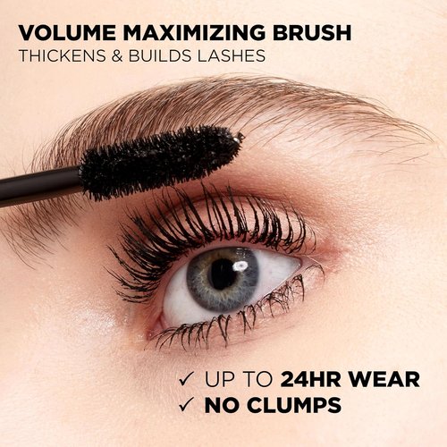 L'Oreal Paris Voluminous Mascara - Build Volume & Length, Washable Formula, Black Brown, 0.26 Fl Oz.