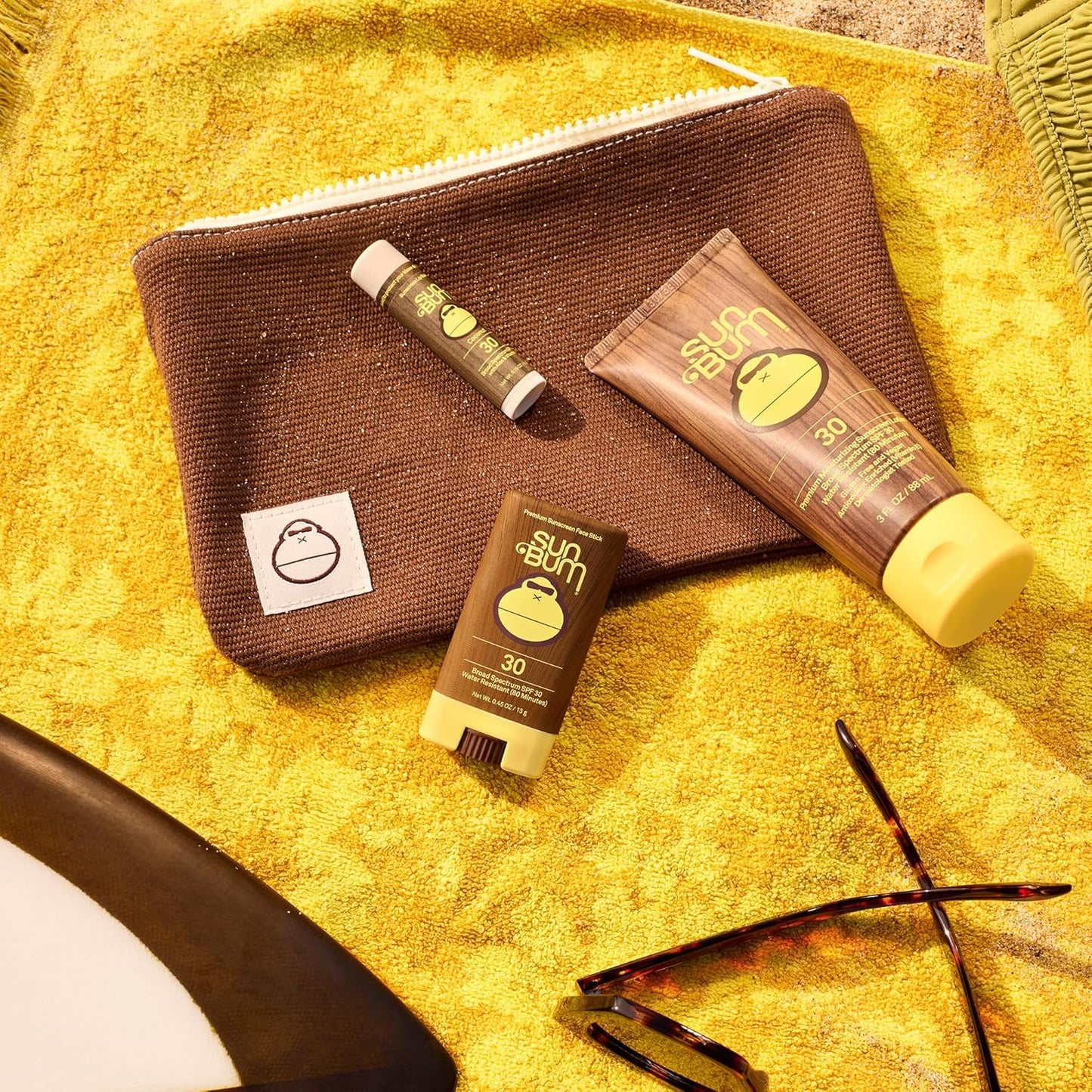 Sun Bum Road Tripper - Travel-Sized Sun Care Pack with SPF 30 Sunscreen Lotion, Face Stick & Lip Balm - TSA Friendly