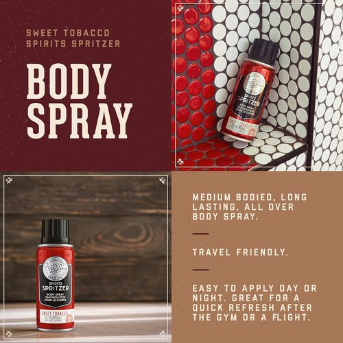 18.21 Man Made Men's Spirits Spritzer - Long-Lasting Body Spray with Masculine Aromatics | 3.4 oz Gift
