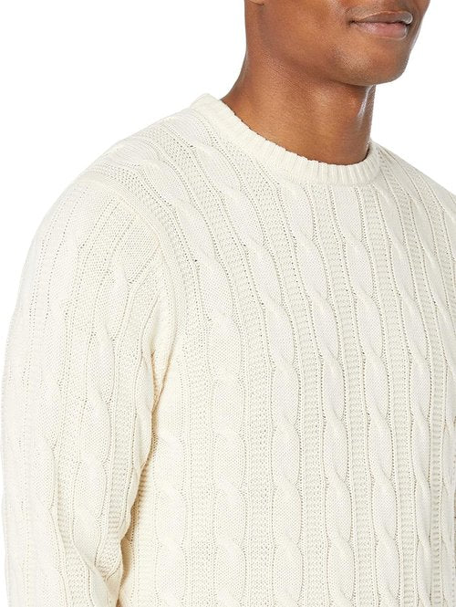 Goodthreads Men's Soft Cotton Cable Knit Crewneck Sweater - Comfortable & Stylish | Available in Various Colors