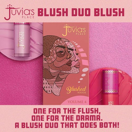 Juvia's Place Blushed Duo Blush Volume 4 - Two-Tone Pigmented Mineral Powder for Rosy, Natural Cheeks