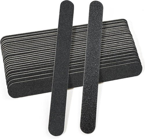 Canvalite Nail File - Large Emery Boards 100/180 Grit for Natural Nails | 25PCS Black Manicure Tool