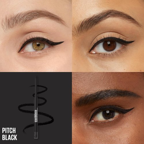 Maybelline Tattoo Studio Waterproof Gel Eyeliner - Blendable, Smudge Resistant, 36HR Wear, Pitch Black