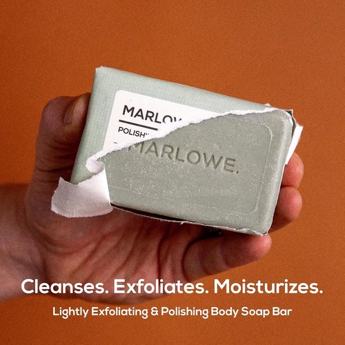 Marlowe. No. 108 Exfoliating Soap Bar - Polishing & Moisturizing 7oz Bar Soap for Men, Natural Ingredients