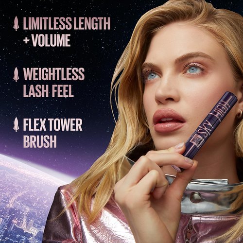 Maybelline Lash Sensational Sky High Mascara & Boosting Primer Bundle | Blackest Black & Soft Black