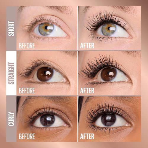 Maybelline Lash Sensational Mascara - 24HR Volume & Length Formula, Smudge-Proof, Blackest Black