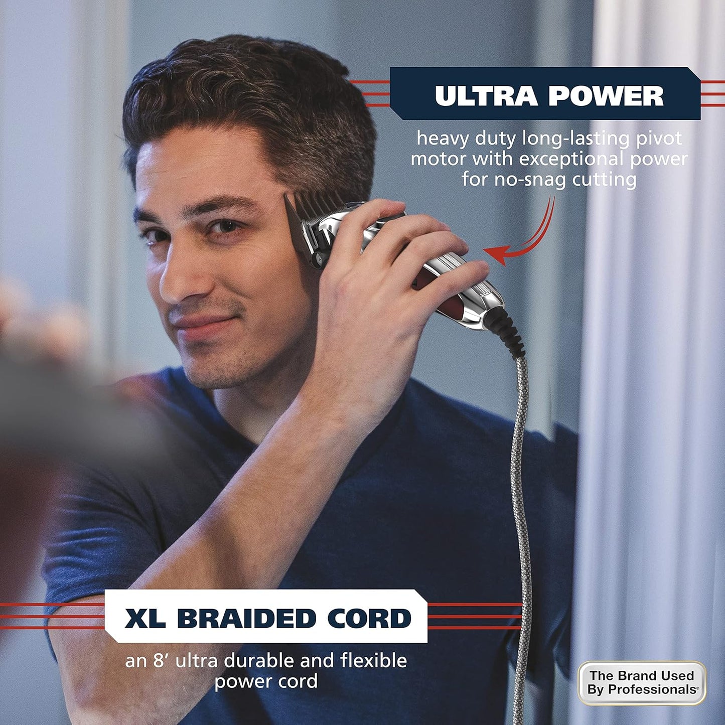 Wahl USA Pro Ultra Quiet Hair Clipper - High Torque, Metal Housing, Bonus Guard Caddy | Model 3000097