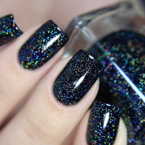 ILNP Cityscape - True Black Holographic Jelly Nail Polish | Long-Lasting, Chip Resistant, Vegan, 12ml