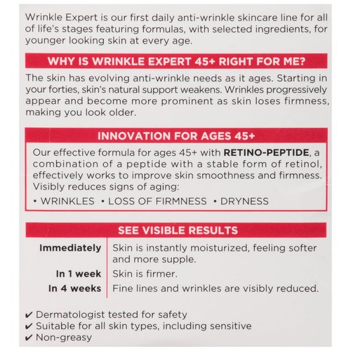 L'Oreal Paris Wrinkle Expert 45+ Anti-Aging Face Moisturizer - Non-Greasy Retino-Peptide Formula, 1.7 fl. Oz
