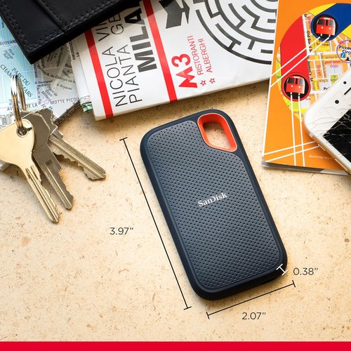 SanDisk 8TB Extreme Portable SSD - 1050MB/s Speed, USB-C, IP65 Water & Dust Resistant | External Solid State Drive