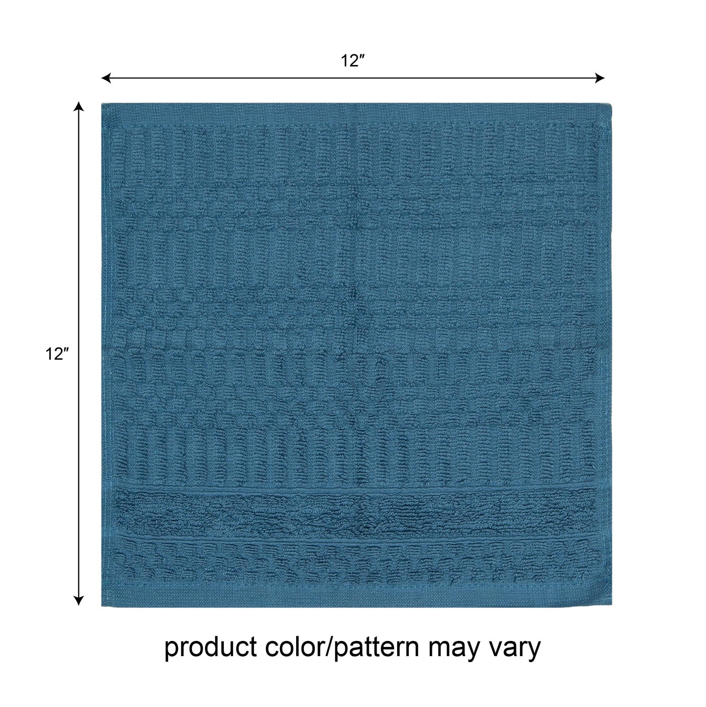 PH Pleasant Home Diagonal Wash Cloths Set - 12 Pack (12” x 12”) – 509 GSM - 100% Ring Spun Cotton Wash Cloth - Super Soft and Highly Absorbent Face Towels (Dark Blue & Light Blue)