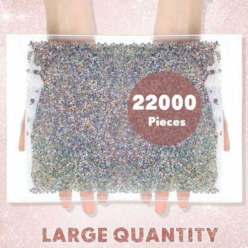 22000 Pcs Crystal Hotfix Rhinestone Large Quantity Flat Back Crystals Nail Gems Round Glass Rhinestones Flatback Hot Fix Gem Stones for DIY Crafts Clothes Shoes Supplies(SS10, Crystal AB)