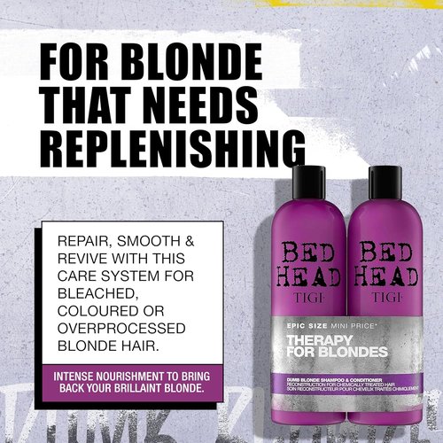 Bed Head by TIGI Dumb Blonde Shampoo & Conditioner Set - Nourishing Formula for Blonde Hair | 25.36 fl oz