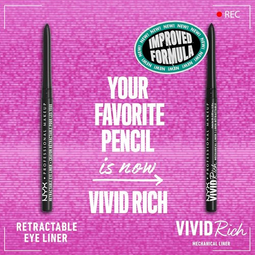 NYX PROFESSIONAL MAKEUP Mechanical Eye Pencil - Creamy Retractable Eyeliner in Always Onyx Black