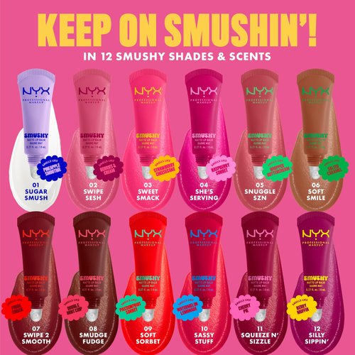 NYX PROFESSIONAL MAKEUP Smushy Matte Lip Balm, Tinted Lip Moisturizer with Soft, Matte Finish - Swipe Sesh (Light Dusty Rose)