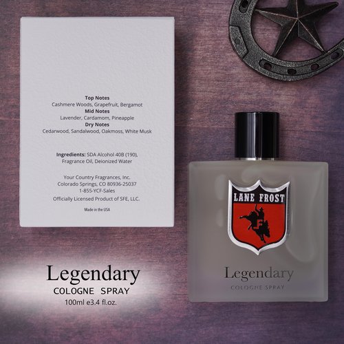 Lane Frost Legendary Frosted Cologne for Men - Fresh Western Fragrance with Crisp Citrus and Woodsy Notes - Cool Masculine Cologne Spray for the Modern Authentic Cowboy - Long Lasting Men’s Scent