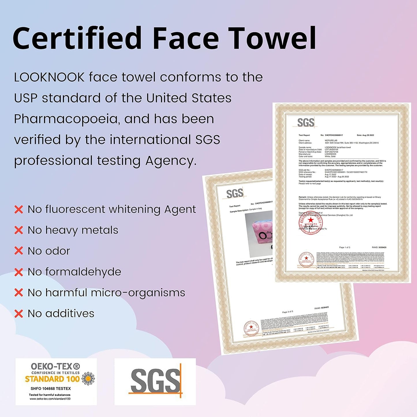 Skiennix Disposable Face Towels - 50% Thicker, Soft for Sensitive Skin | 70 Count, 6 Pack